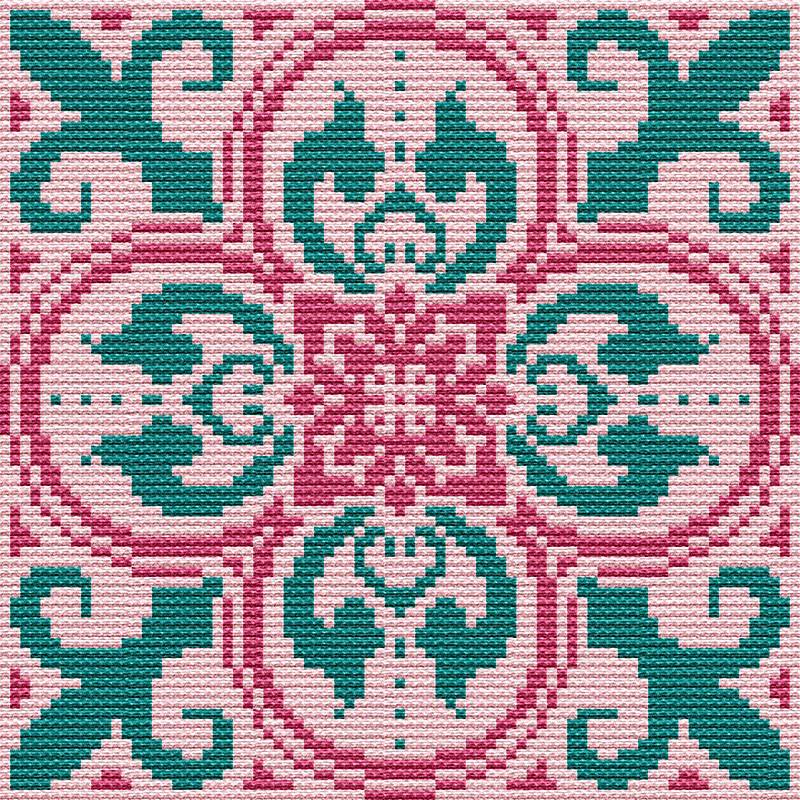 Small Persian Tile - Dawn Needlepoint Tapestry Digital Download Chart